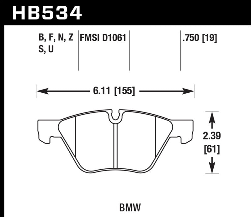 Hawk Performance HP+ Street Brake Pads (Rear) - VW/Audi / Jetta / A3