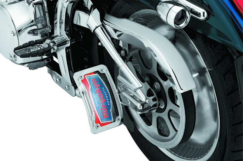 Kuryakyn Lighted Curved Vertical Side Mount License Plate Holder Fuel