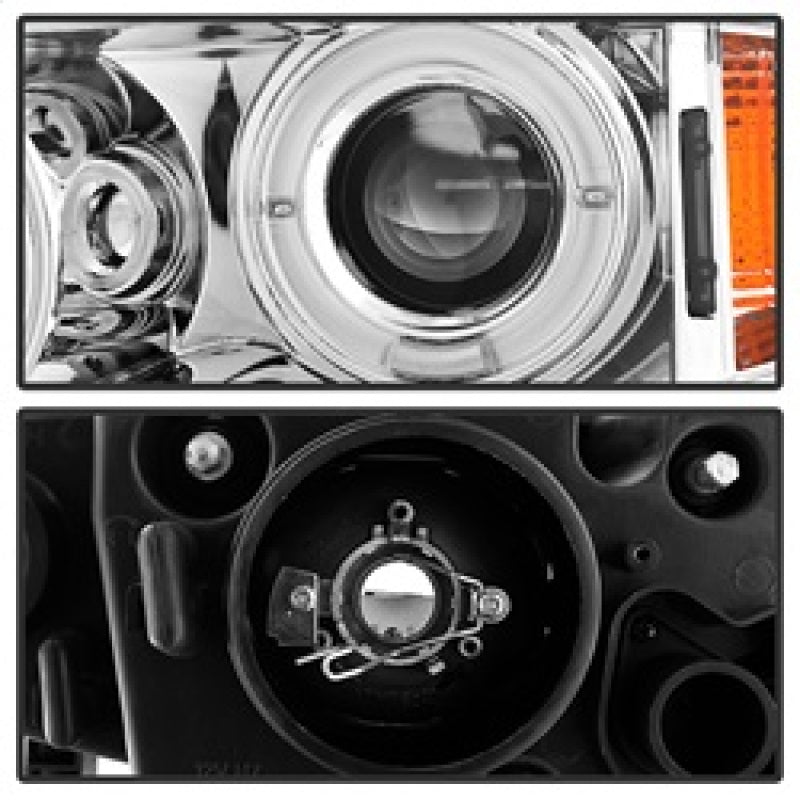 Load image into Gallery viewer, Spyder BMW E46 3-Series 02-05 4DR Projector Headlights 1PC LED Halo Chrm PRO-YD-BMWE4602-4D-AM-C
