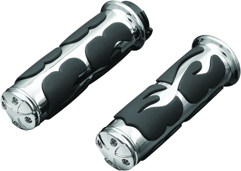 Load image into Gallery viewer, Kuryakyn ISO  Flame Grips  Dual Cable Chrome
