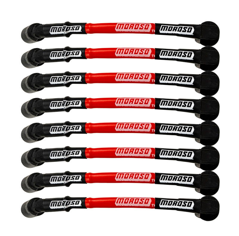 Load image into Gallery viewer, Moroso 11in Long Sleeved Coil On Plug Ultra Spark Plug Wire Set - Red
