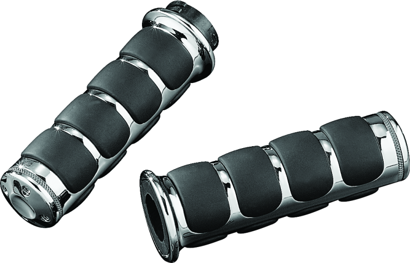 Load image into Gallery viewer, Kuryakyn Premium ISO Grips Without Throttle Boss Dual Cable Chrome
