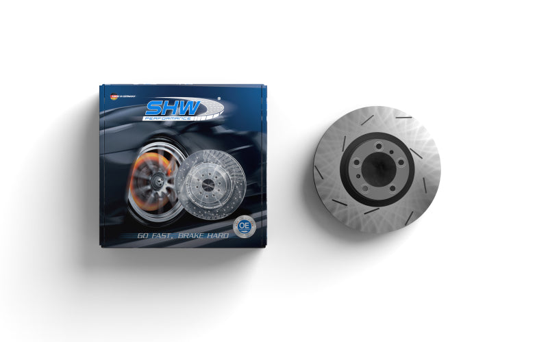 Load image into Gallery viewer, SHW 11-16 Porsche Panamera 4 3.6L w/o Ceramics Right Rear Slotted Monobloc Brake Rotor (971615602P)
