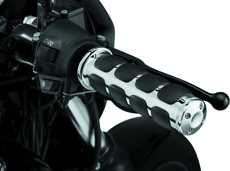 Load image into Gallery viewer, Kuryakyn Premium ISO Grips Without Throttle Boss Throttle-By-Wire Chrome
