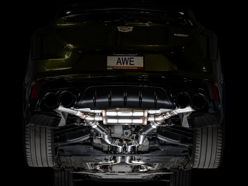 Load image into Gallery viewer, AWE Tuning 2021+ Cadillac CT4-V Blackwing SwitchPath Exhaust - Diamond Black Tips

