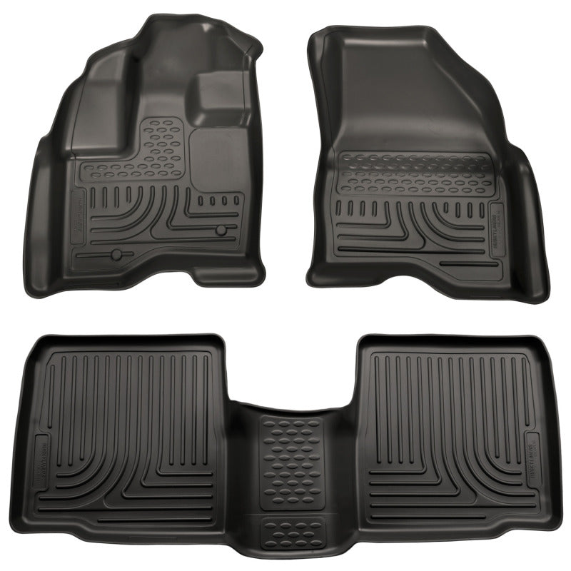 Load image into Gallery viewer, Husky Liners 09-13 Lincoln MKS WeatherBeater Combo Black Floor Liners
