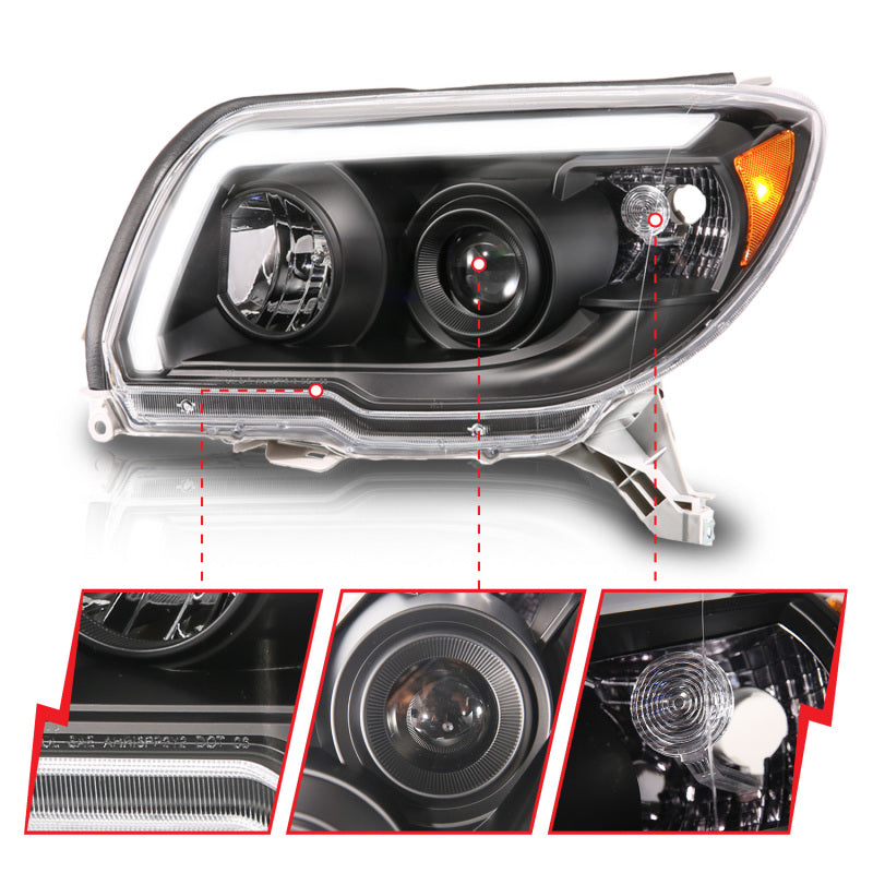 Load image into Gallery viewer, ANZO 06-09 Toyota 4 Runner Projector Headlights Plank Style - Black
