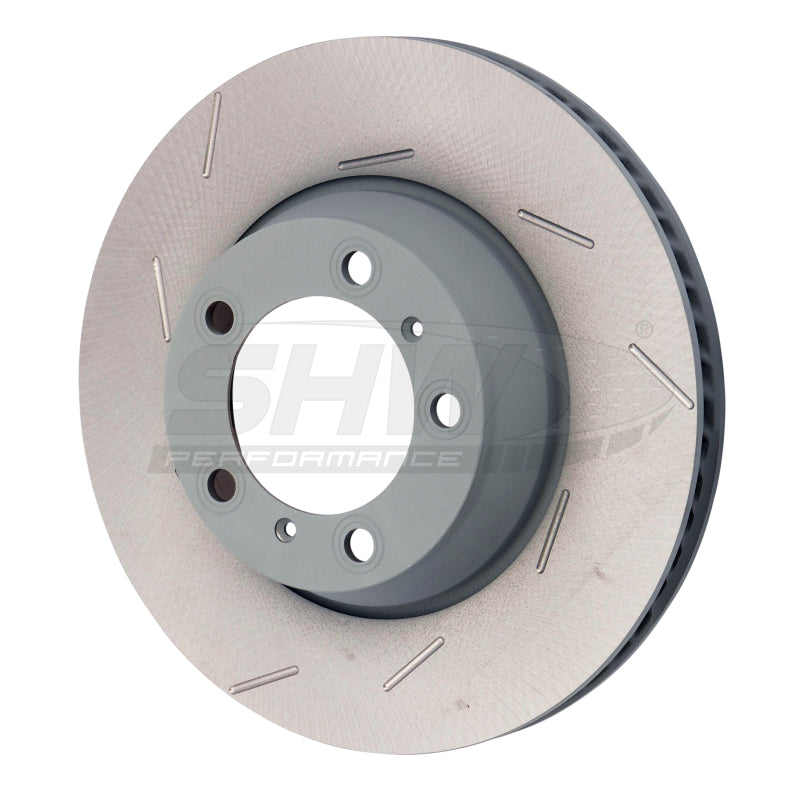 Load image into Gallery viewer, SHW 11-16 Porsche Panamera 4 3.6L w/o Ceramic Brakes Left Rear Slotted MB Brake Rotor (971615601P)
