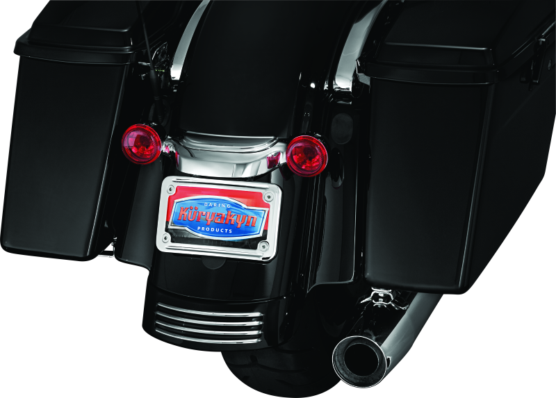 Load image into Gallery viewer, Kuryakyn Curved License Plate Mount Chrome
