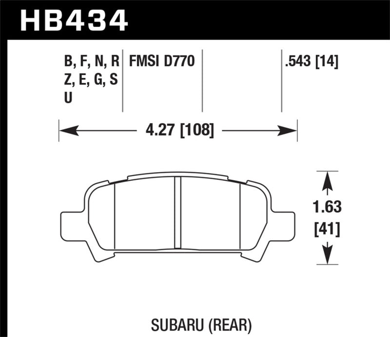 Load image into Gallery viewer, Hawk 02-03 WRX / 05-08 LGT D770 Performance Ceramic Street Rear Brake Pads
