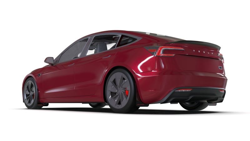 Load image into Gallery viewer, Rally Armor 2024 Tesla Model 3 Highland Black UR Mud Flap Red Logo

