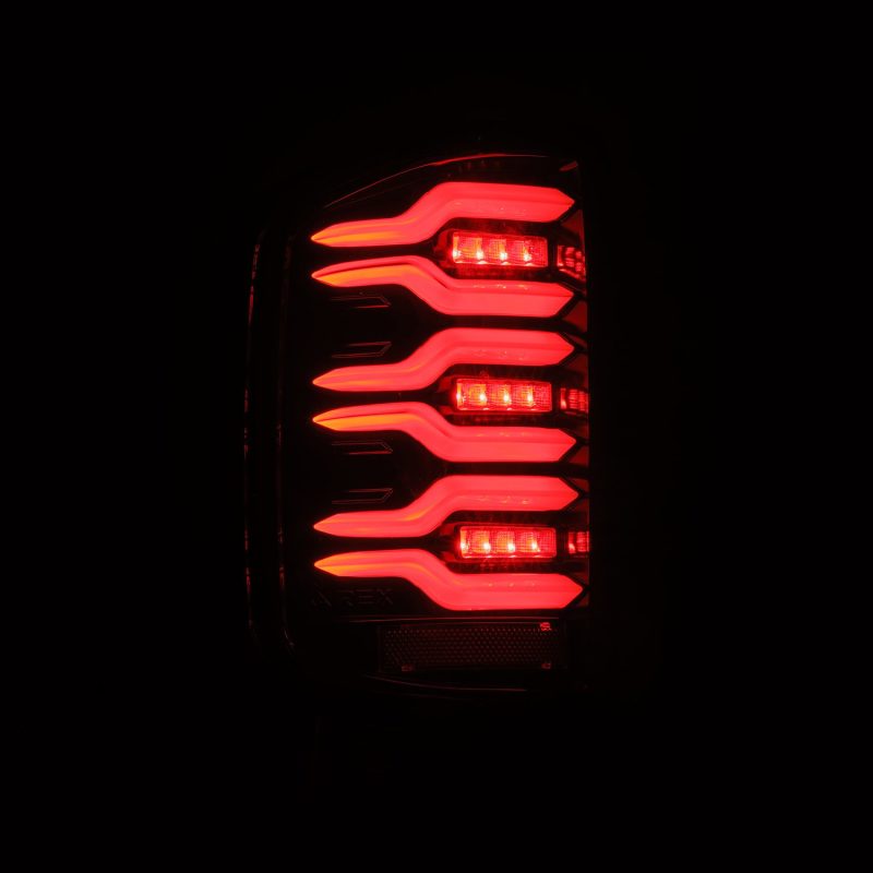 Load image into Gallery viewer, AlphaRex 14-18 Chevy Silverado 1500 Luxx-Series LED Tail Lights Alpha-Black w/Activ Light/Seq Signal
