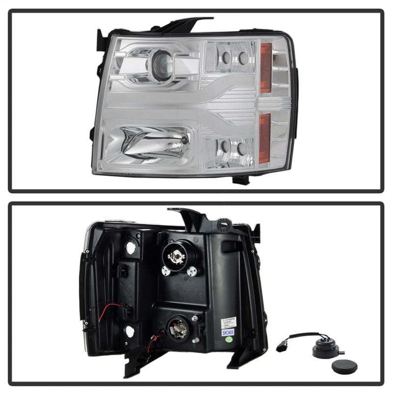 Load image into Gallery viewer, Spyder Chevy Silverado 1500 07-13 Version 3 Projector Headlights - Chrome PRO-YD-CS07V3-LBDRL-C

