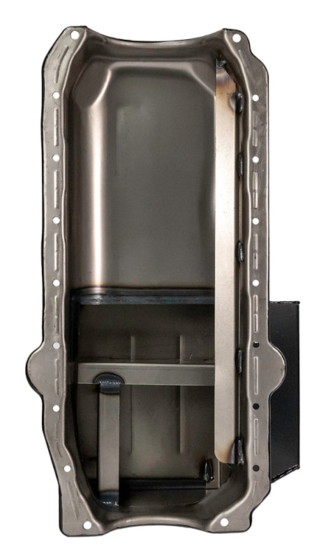 Load image into Gallery viewer, Moroso Pre-85 Chevrolet Small Block (w/Passenger Side Dipstick) Wet Sump 7qt 8in Steel Oil Pan - Blk
