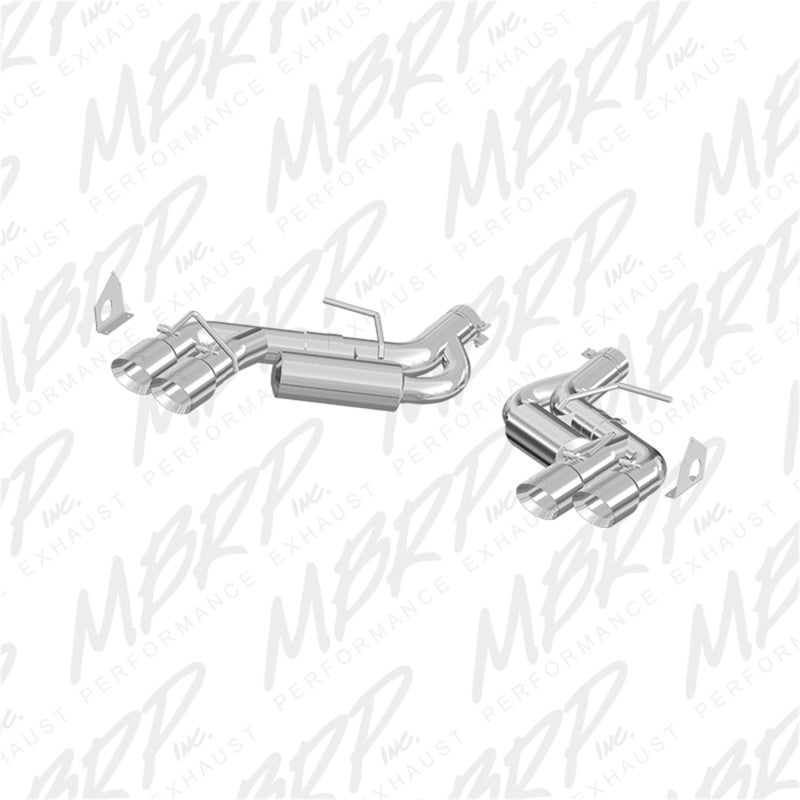 Load image into Gallery viewer, MBRP 2016 Chevy Camaro V8 6.2L 6spd 3in Alum Race Dual Axle Back w/ 4.5in Quad Dual Wall Tips

