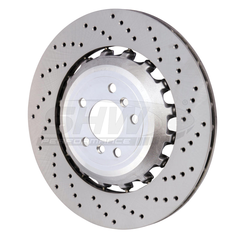 Load image into Gallery viewer, SHW 11-16 BMW M5 4.4L Right Rear Cross-Drilled Lightweight Brake Rotor (34212284104)
