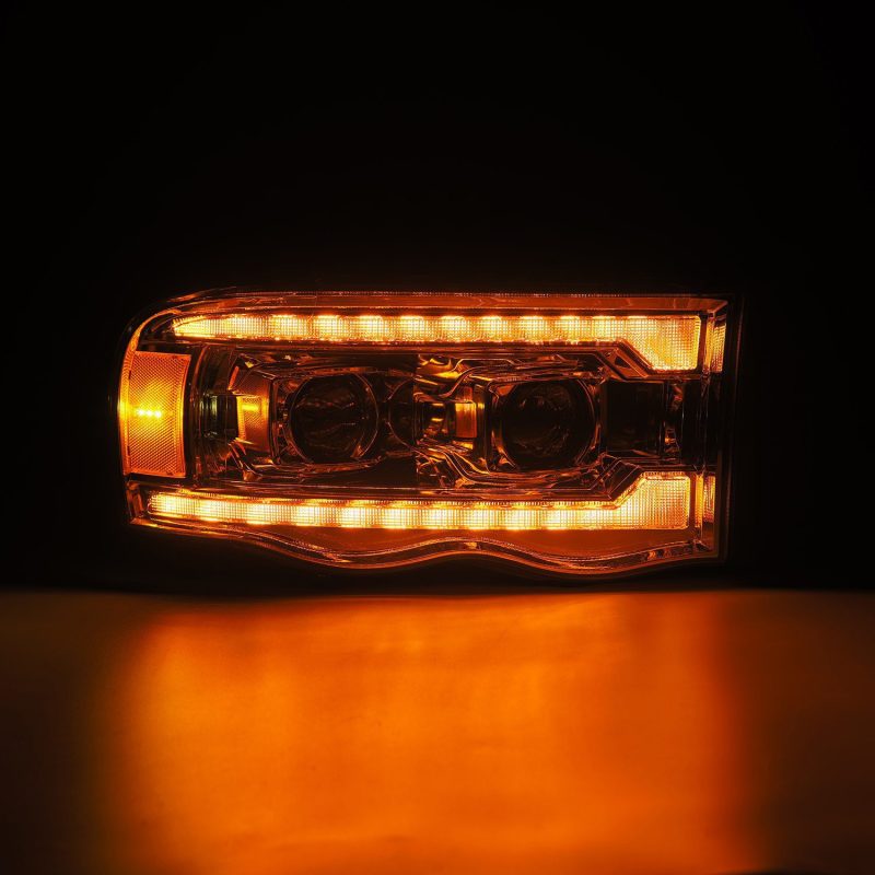 Load image into Gallery viewer, AlphaRex 02-05 Dodge Ram 1500 LUXX LED Proj Headlights Plank Style Chrome w/Activ Light/Seq Signal
