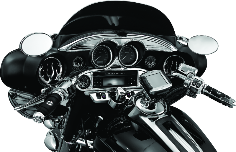 Load image into Gallery viewer, Kuryakyn Stereo Accent 96-13 FL Touring Models Chrome
