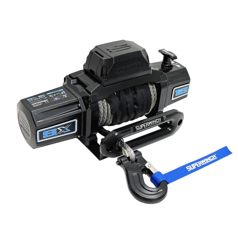 Load image into Gallery viewer, Superwinch 12000 LBS 12V DC 3/8in x 80ft Synthetic Rope SX12SR Winch - Semi Gloss Black
