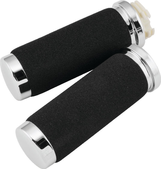 Bikers Choice 81-Up Big Twin & XL With Dual Cable Black Cushion Grips With Sleeve Pr