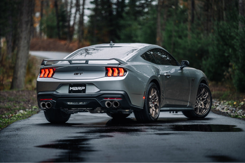 Load image into Gallery viewer, MBRP 2024+ Ford Mustang 5.0L Blk Alum. SS 3in Cat-Back Exhaust w/ Quad Blk Tips (Valve Delete)
