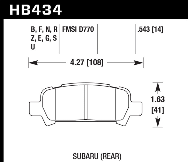 Load image into Gallery viewer, Hawk 02-03 WRX / 05-08 LGT D770 Performance Ceramic Street Rear Brake Pads
