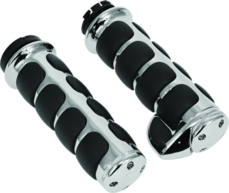 Load image into Gallery viewer, Kuryakyn Premium ISO Grips With Throttle Boss Dual Cable Chrome
