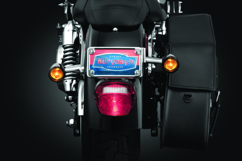 Load image into Gallery viewer, Kuryakyn License Plate Turn Signal &amp; Marker Light Mount Chrome
