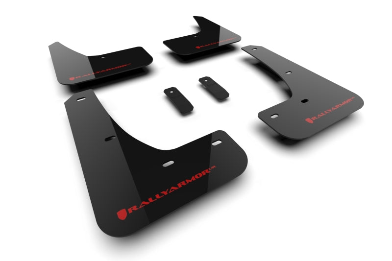 Load image into Gallery viewer, Rally Armor 2024 Tesla Model 3 Highland Black UR Mud Flap Red Logo
