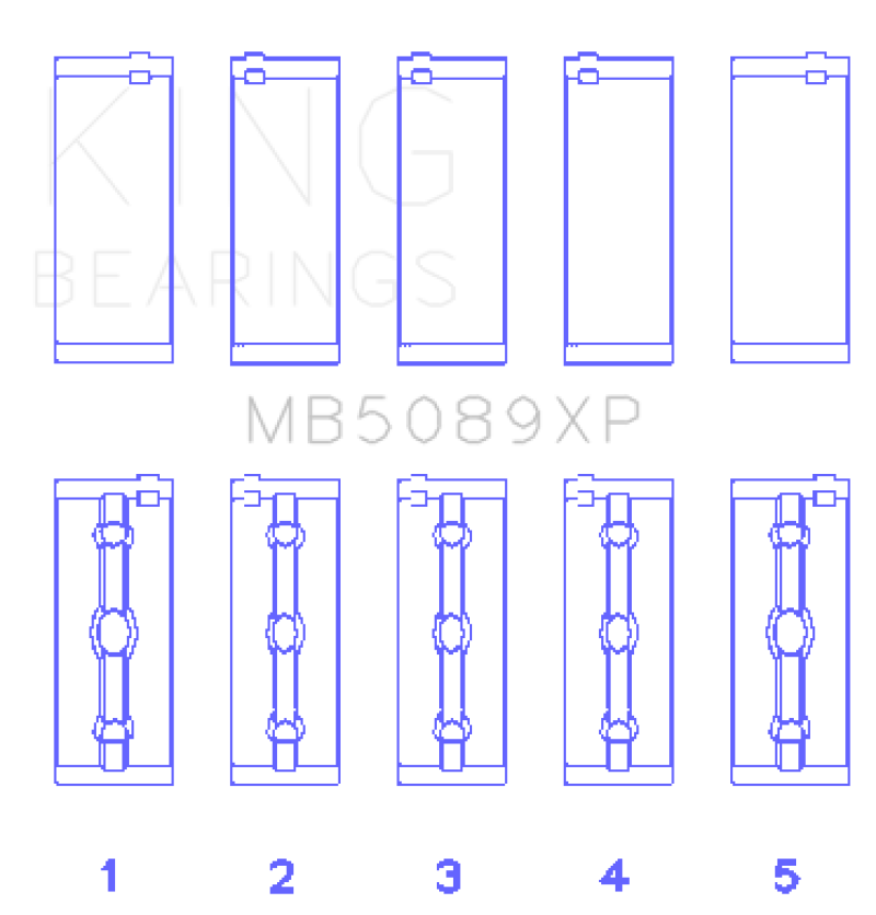 Load image into Gallery viewer, King Toyota 1RZ / 2RZ / 3RZ Crankshaft Main Bearing Set (Set of 5)
