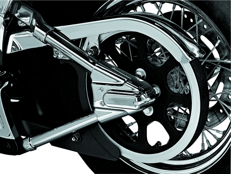 Load image into Gallery viewer, Kuryakyn Swingarm Cover Kit - Unlighted 00-07 Softail Models Chrome
