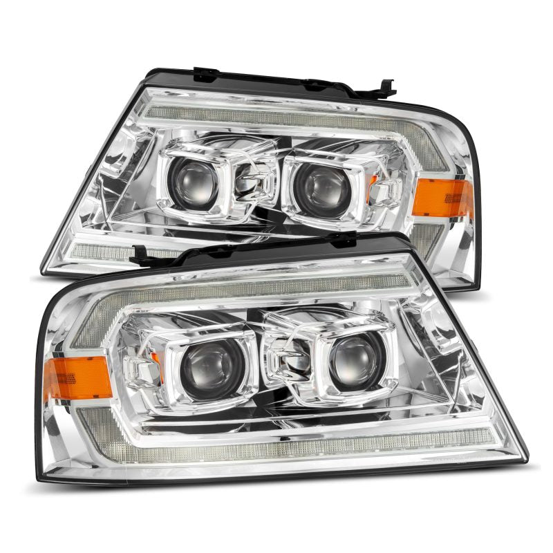 Load image into Gallery viewer, AlphaRex 04-08 Ford F150 PRO-Series Projector Headlights Black w/ Sequential Signal and DRL
