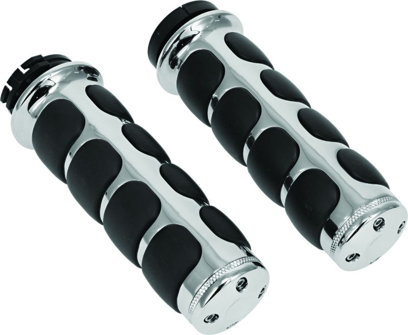 Load image into Gallery viewer, Kuryakyn Premium ISO Grips Without Throttle Boss Dual Cable Chrome
