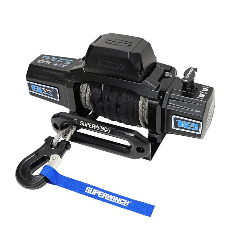 Load image into Gallery viewer, Superwinch 12000 LBS 12V DC 3/8in x 80ft Synthetic Rope SX12SR Winch - Semi Gloss Black
