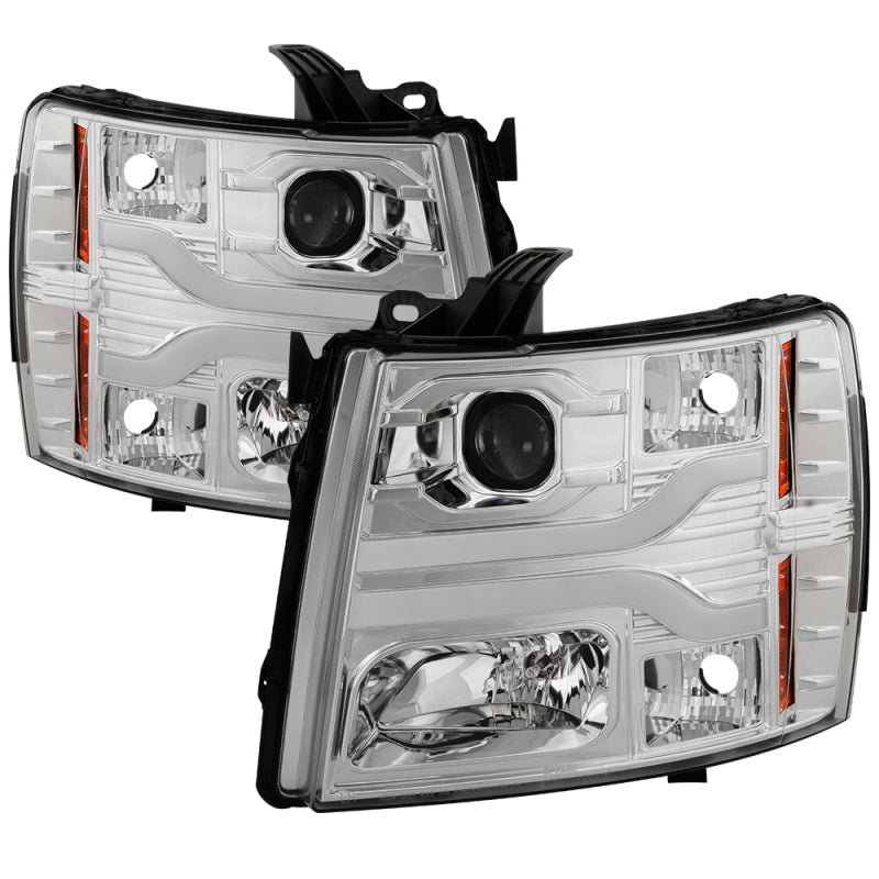 Load image into Gallery viewer, Spyder Chevy Silverado 1500 07-13 Version 3 Projector Headlights - Chrome PRO-YD-CS07V3-LBDRL-C
