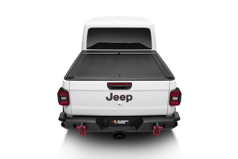Load image into Gallery viewer, Rugged Ridge 20-22 Jeep Gladiator w/o Trail Rail Sys Armis Tonneau Cover w/Max Track - Tex. Blk
