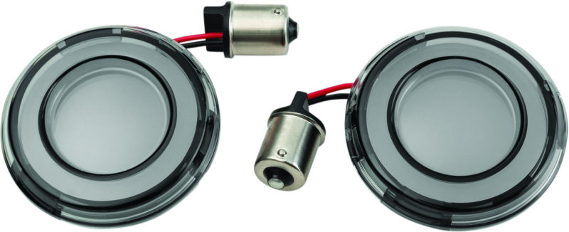 Load image into Gallery viewer, Kuryakyn Tracer L.E.D. Front Turn Signal Insert, Red Light, Smoke Lens 1156
