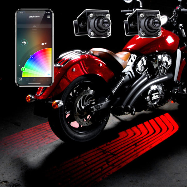 XK Glow Curb FX Bluetooth XKchrome App Waterproof LED Projector Welcome Light Angel Wing Style 2pc