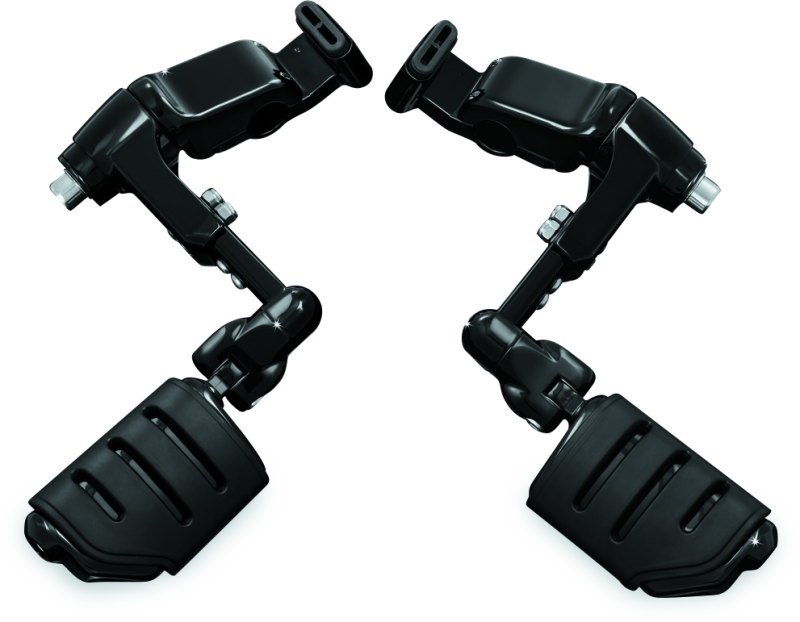 Load image into Gallery viewer, Kuryakyn Ergo III Adjustable Mount With Trident Dually ISO Pegs Gloss Black
