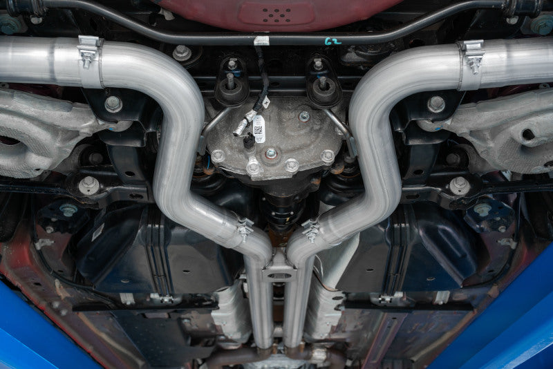 Load image into Gallery viewer, MBRP 18-19 Ford Mustang GT 5.0 3in Dual Split Rear Cat Back w/ Quad 4.0in Dual Wall Tips- T304

