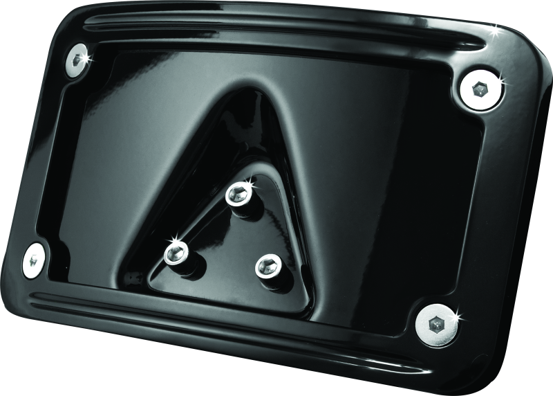Load image into Gallery viewer, Kuryakyn Curved Laydown License Plate Frame Gloss Black
