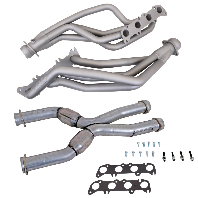Load image into Gallery viewer, BBK 86-04 Ford Mustang Coyote Swap 1-3/4in Long Tube Headers w/High Flow Catted X-Pipe (Ti Ceramic)
