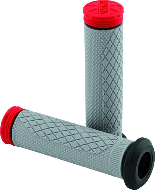 ProTaper Tri Density Full Diamond ATV Grips - Red