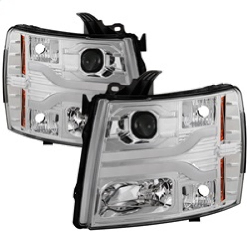 Load image into Gallery viewer, Spyder Chevy Silverado 1500 07-13 Version 3 Projector Headlights - Chrome PRO-YD-CS07V3-LBDRL-C
