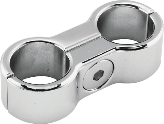 Bikers Choice Chrome Plain Oil Hose Seperator For 2 Hoses