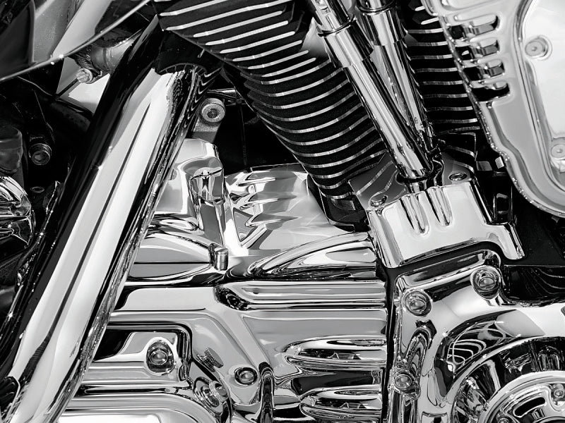 Load image into Gallery viewer, Kuryakyn Rear Cylinder Base Cover For 02-06 Touring Models Chrome
