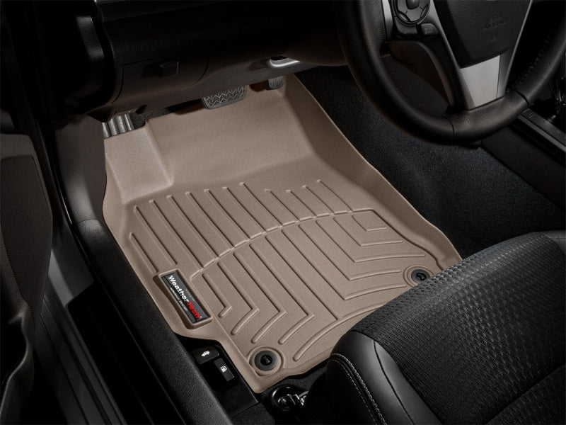 Load image into Gallery viewer, WeatherTech 14+ Chevrolet Silverado/GMC Sierra Crew and Double Cab Front FloorLiners - Tan
