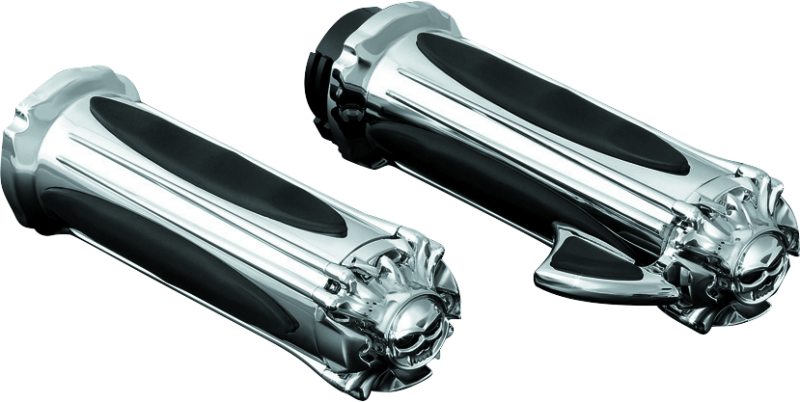 Load image into Gallery viewer, Kuryakyn Premium Zombie Grips With Throttle Boss Dual Cable Chrome
