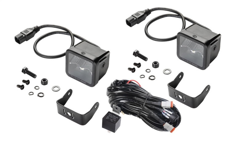 Load image into Gallery viewer, Hella Universal Black Magic 2.7in L.E.D. Cube Kit - Flood Beam
