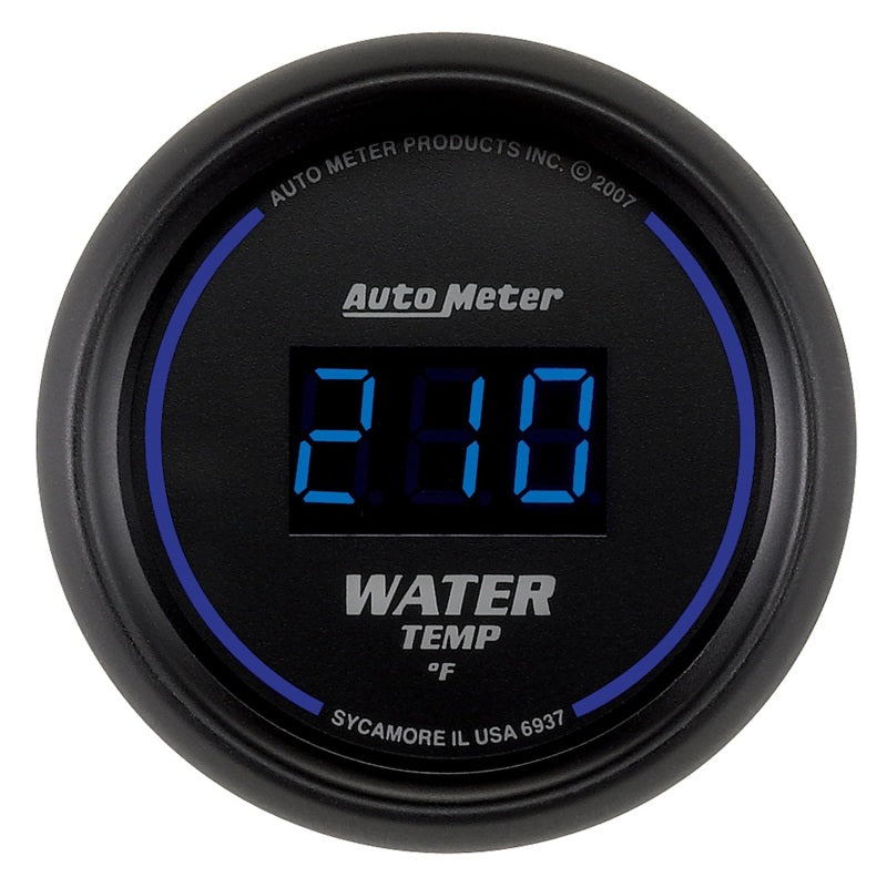 Load image into Gallery viewer, Autometer Cobalt Digital 52.4mm Black 0-300 deg F Water Temperature Gauge
